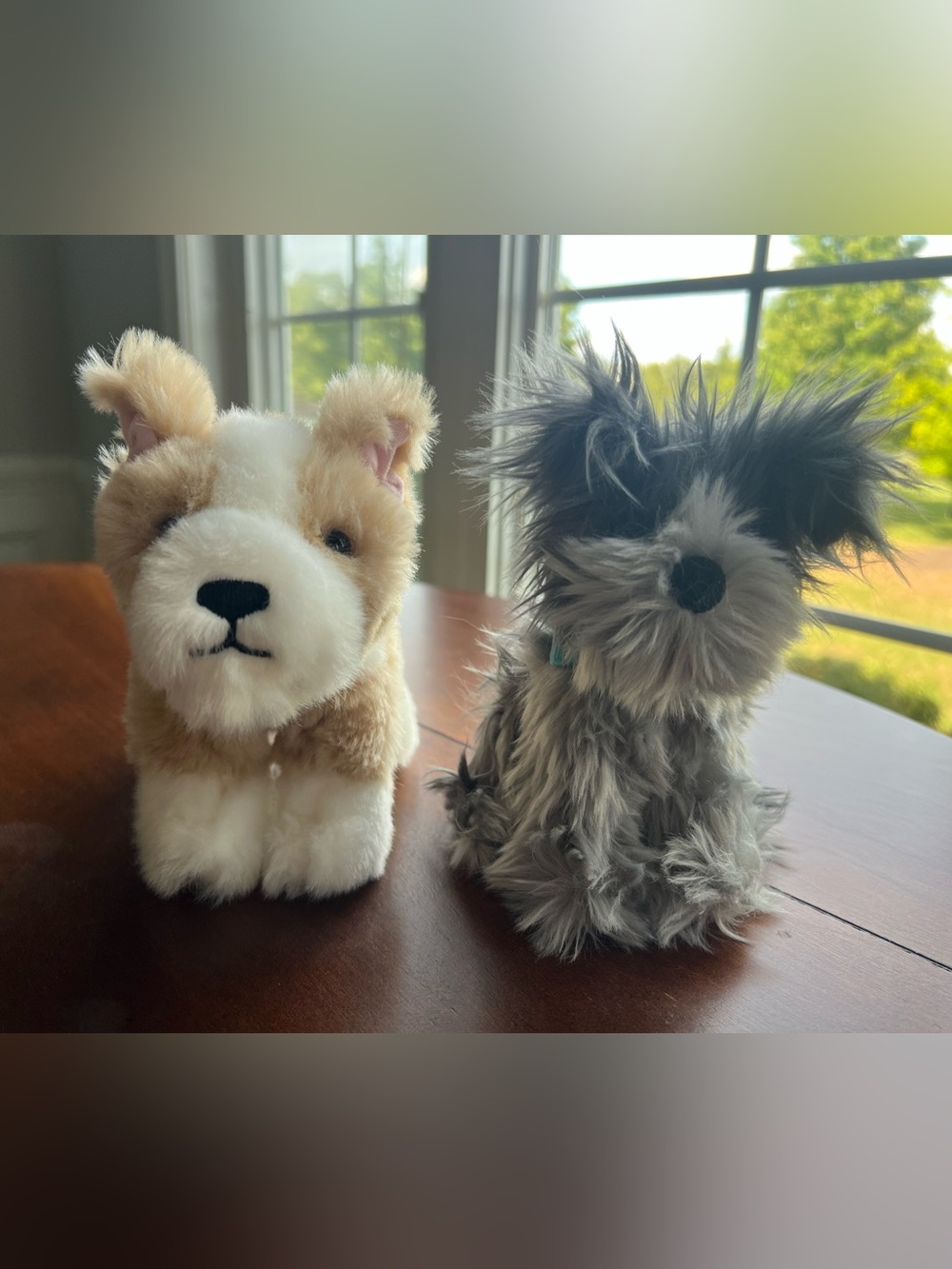 American Girl Plush Dog Duo - Brown & Gray Furry Stuffed Puppies 🐶